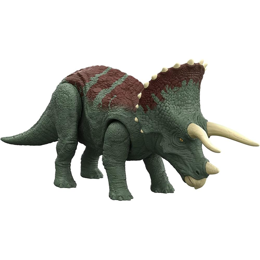 Mattel Jurassic World Dominion Roar Strikers Triceratops Dinosaur Action Figure with Roaring Sound a