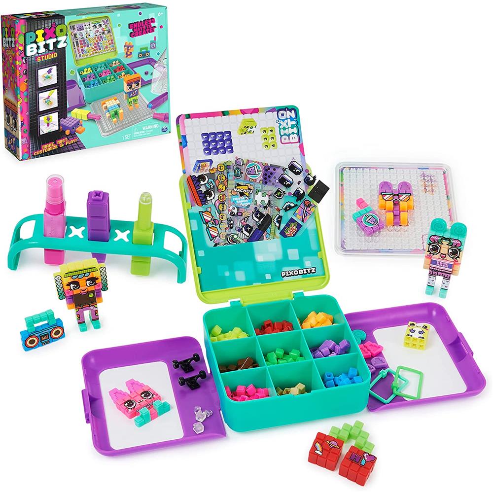 Spin Master Pixobitz Studio with 500 Water Fuse Beads, Decos and Accessories, Makes 3D Creations wit