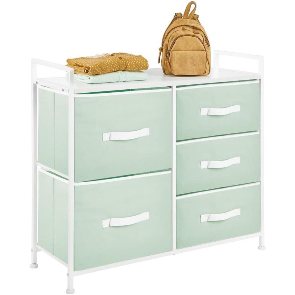 mDesign 30.03'' High Steel Frame/Wood Top Storage Dresser Furniture wi S&D Kids mDesign 30.03'' High Steel Frame/Wood Top Storage Dresser Furniture wi S&D Kids