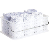 iDesign Spa BPA-Free Recycled Plastic Medium Stackable Basket, 8.7'' x 13.9'' x 5.1'', Frost