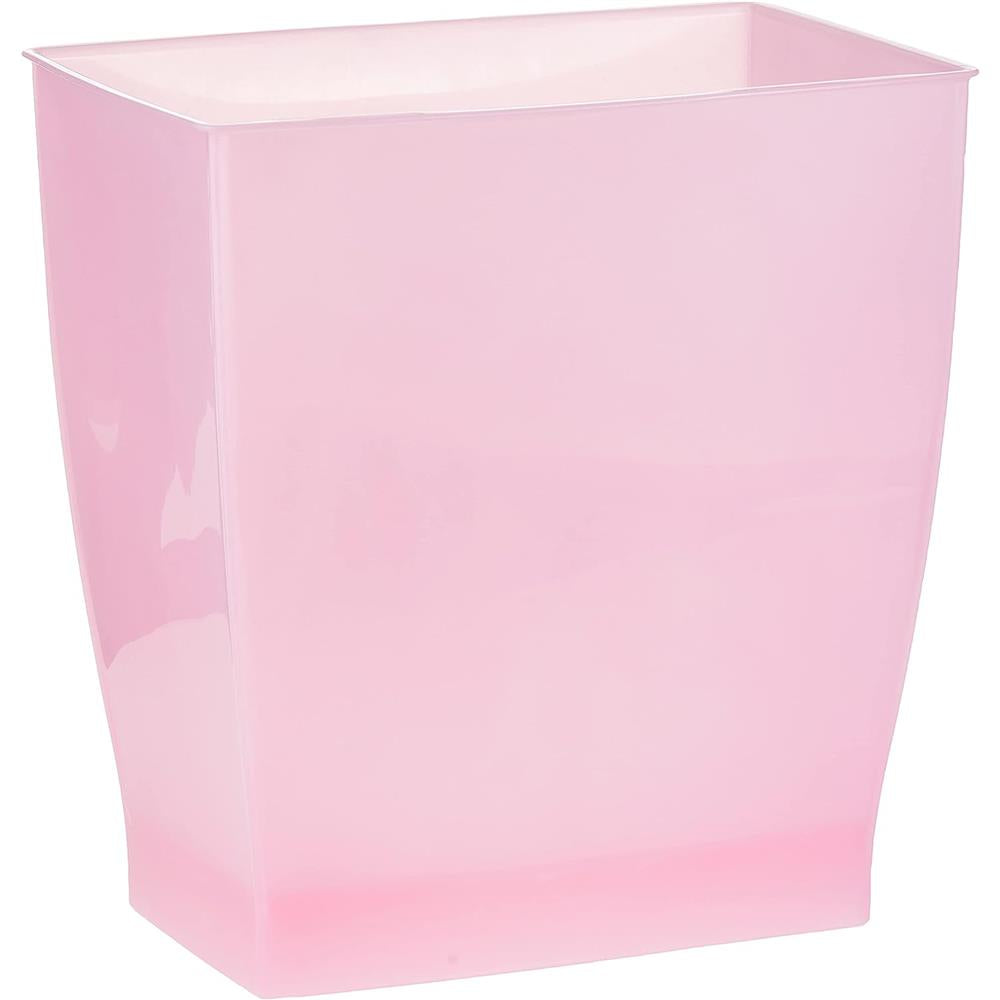 InterDesign Mono Wastebasket Trash Can for Bathroom, Kitchen, Office - Blush Pink