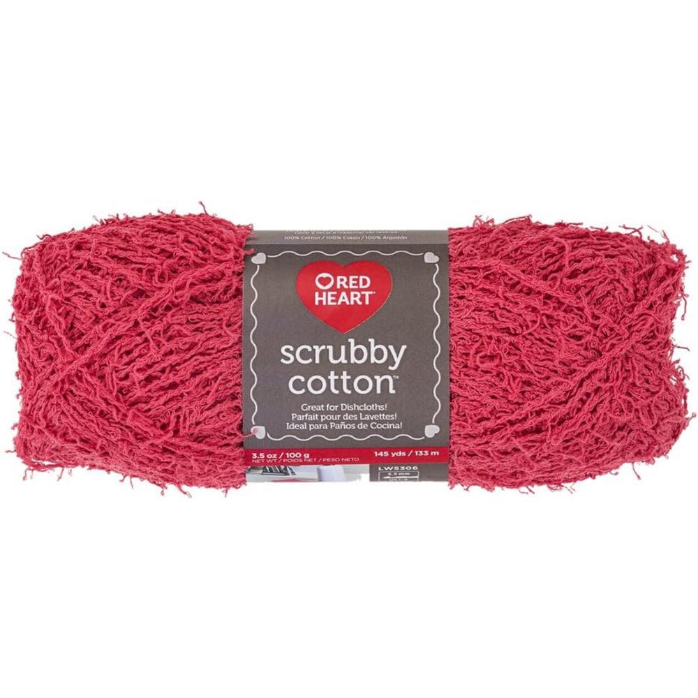 RED HEART Scrubby Cotton Yarn, Coral
