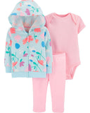 Carters Girls 0-24 Months Floral 3-Piece Cardigan Set