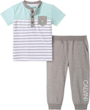 Calvin Klein Stripe Body Suit Pant Set