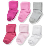 Luvable Friends Baby Girls 0-24 Months Assorted Cuff Sock 6-Pack
