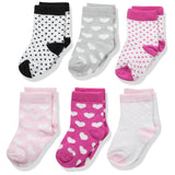 Luvable Friends Newborn & Infant 6 Pack Socks