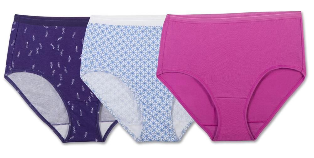 Buy Hanes Women's Cotton Brief Panty, Assorted, 9 (Pack of 3) at