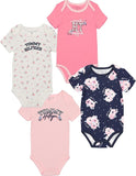 Tommy Hilfiger Girls 4 Pack Short Sleeve Floral Bodysuits
