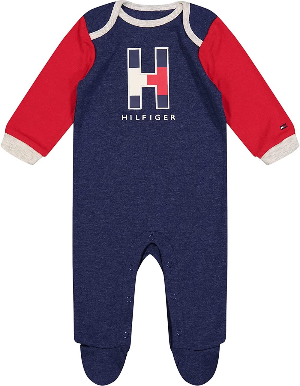 Tommy Hilfiger Boys Color Block H Footed Coverall Sleep N Play