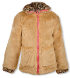 Jessica Simpson Girls 7-16 Leopard Trim Reversible Jacket