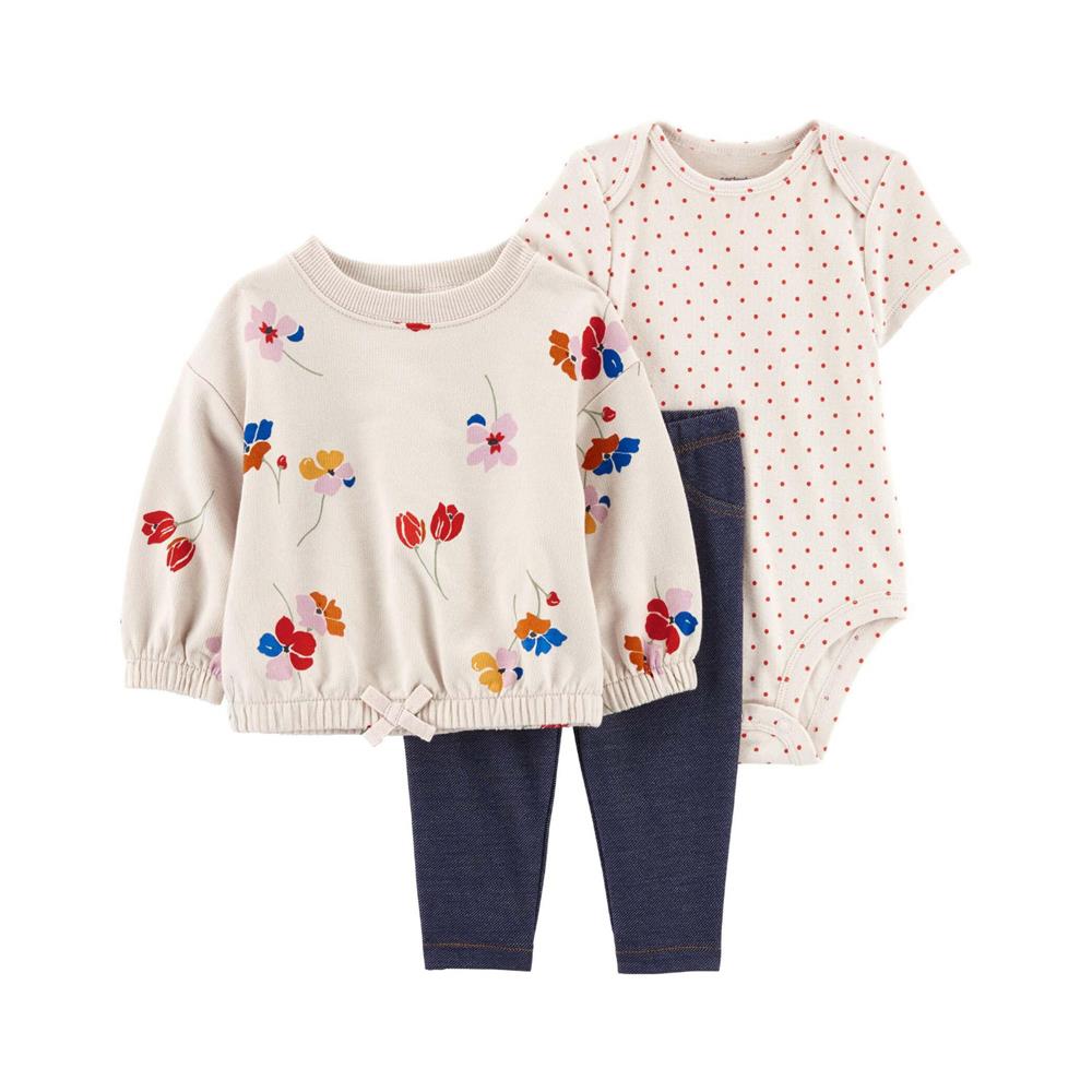 Carters Girls 0-24 Months 3-Piece Floral Outfit Set