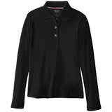 French Toast Girls 7-20 Long Sleeve Interlock Polo with Picot Collar