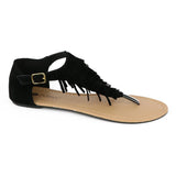 Chatties Womens Fringe Thong Sandal