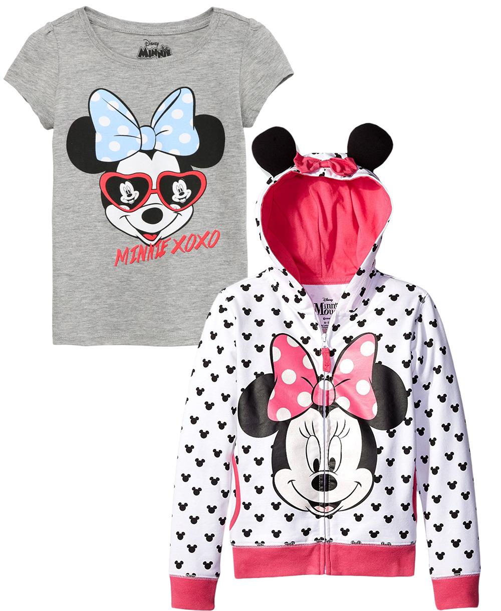 Disney Girls 2T-4T Minnie Mouse Bow Hoodie T-Shirt Set