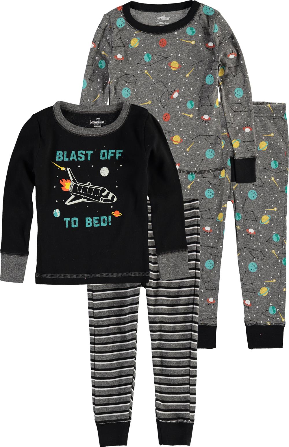 Boys Only 12-24 Months Space 4 Piece Cotton Set