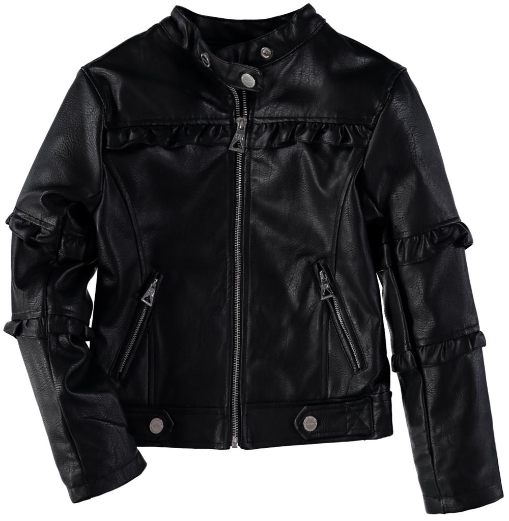 Urban Republic Girls 4-6X Faux Leather Ruffle Jacket