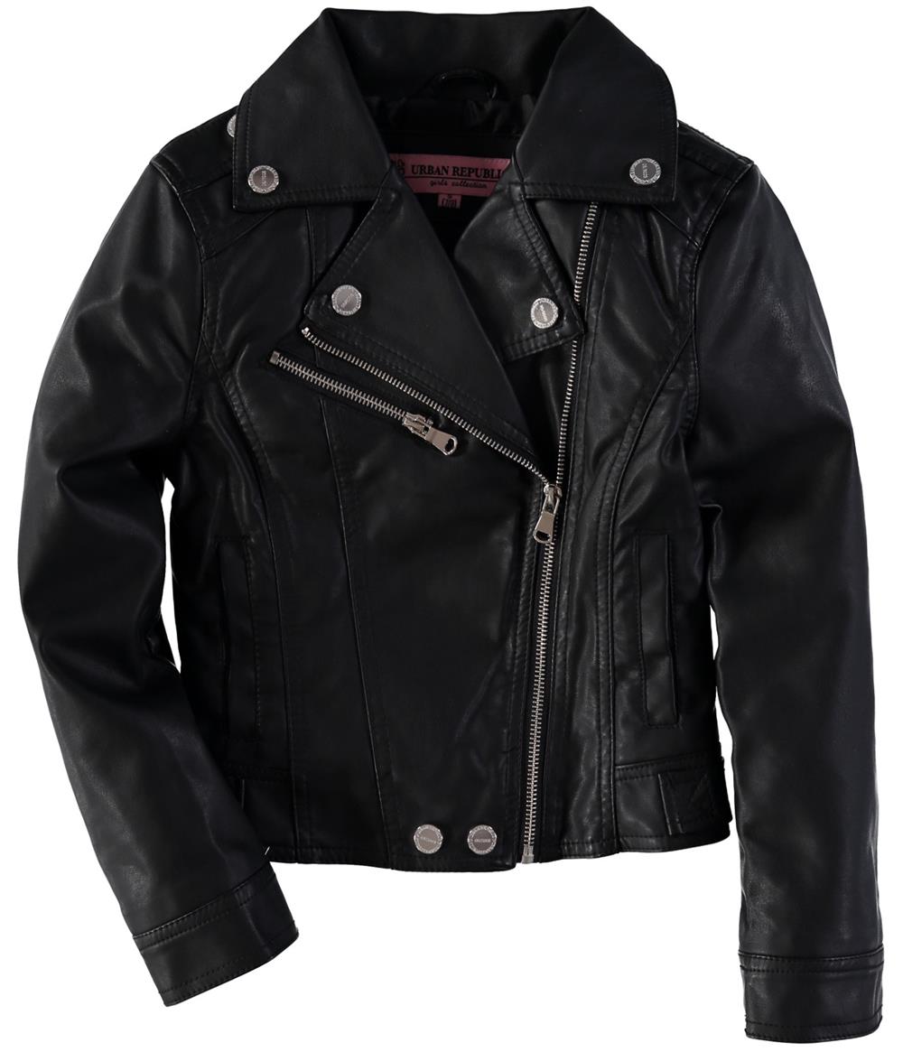 Urban Republic Girls 7-16 Metallic Moto Faux Leather Jacket