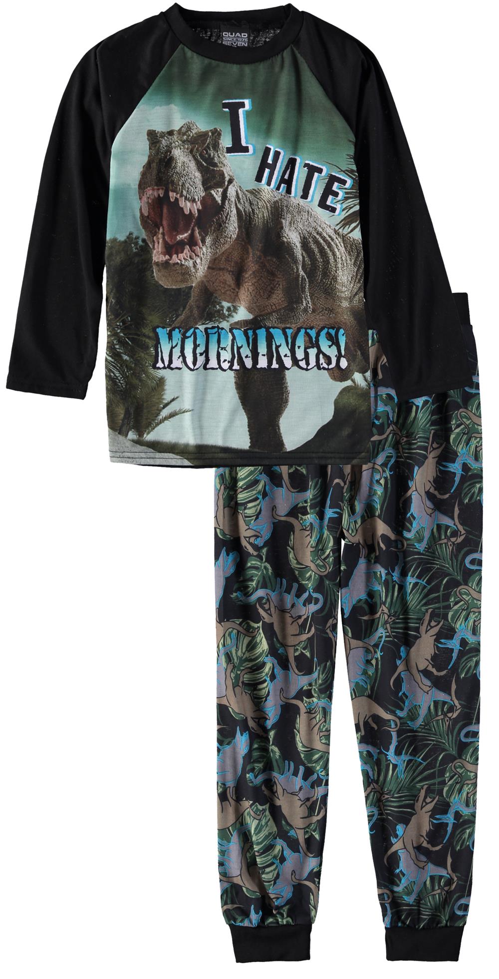 Quad Seven Boys 4-7 Dinosaur Mornings Long-Sleeve Pajama Set