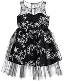 Bonnie Jean Embroidered Star Tulle Illusion Dress
