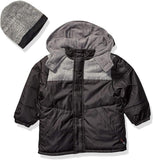 iXtreme Boys 8-20 Textured Color Block Puffer Jacket with Beanie