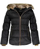 Jessica Simpson Girls 7-16 Hooded Puffer Jacket with Faux Fur Trim