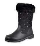 Rachel Shoes Faux Fur Cuff And Quilted Rhinstone Accents Boot