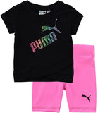 PUMA Girls 2T-4T 2-Piece Bike Short Set