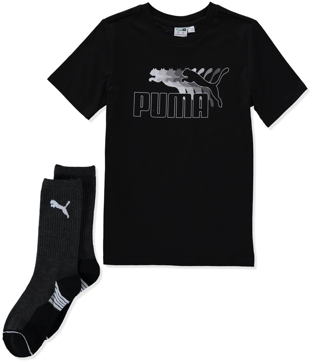 PUMA Boys 8-20 T-Shirt Sock Set