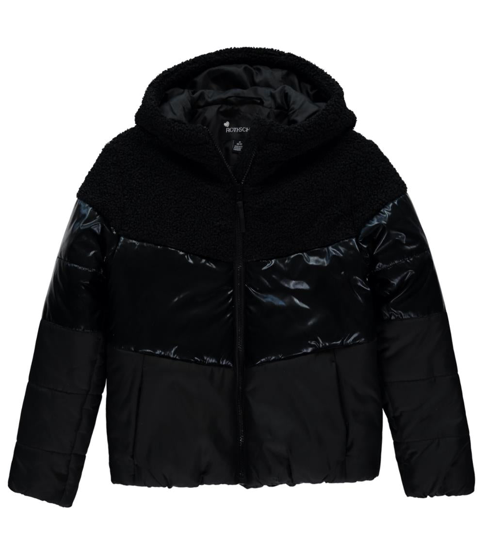 Rothschild Girls 7-16 Sherpa Mix Puffer Jacket
