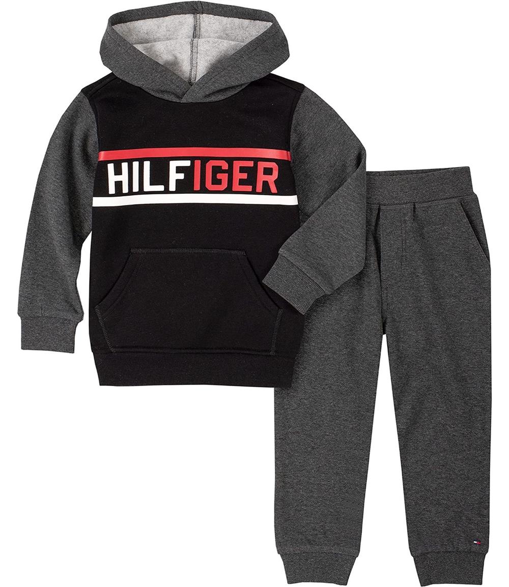 Tommy Hilfiger Boys 2T-4T 2-Piece Logo Hooded Jogger Set