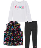 Calvin Klein Girls 2T-4T 3-Piece Vest Legging Set