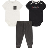 Calvin Klein Boys 0-9 Months Stripe 3-Piece Bodysuit Pant Set