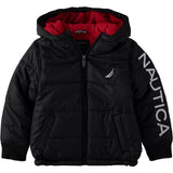 Nautica Boys 4-7 Sail Hooded Bubble Jacket with Polar Fleece Lining