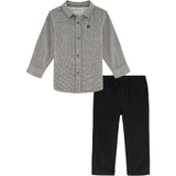 Calvin Klein Boys 2T-4T Woven Button Down Shirt Pant Set
