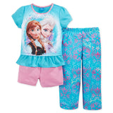 Disney Girls 4-10 Frozen 3-Piece Pajama Set