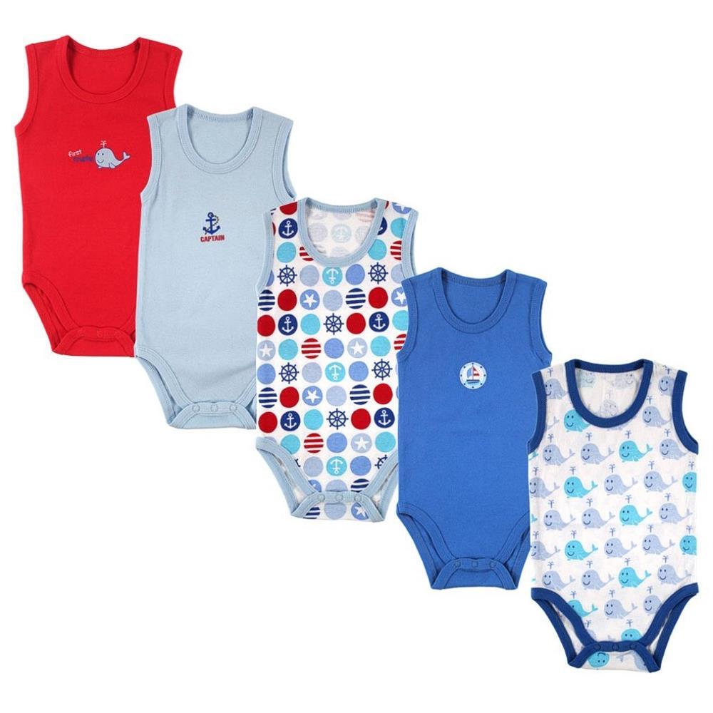 Luvable Friends 5-Pack Sleeveless Bodysuits - Seahorse
