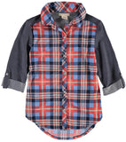 One Step Up Girls 4-6X Plaid Knit Button Top