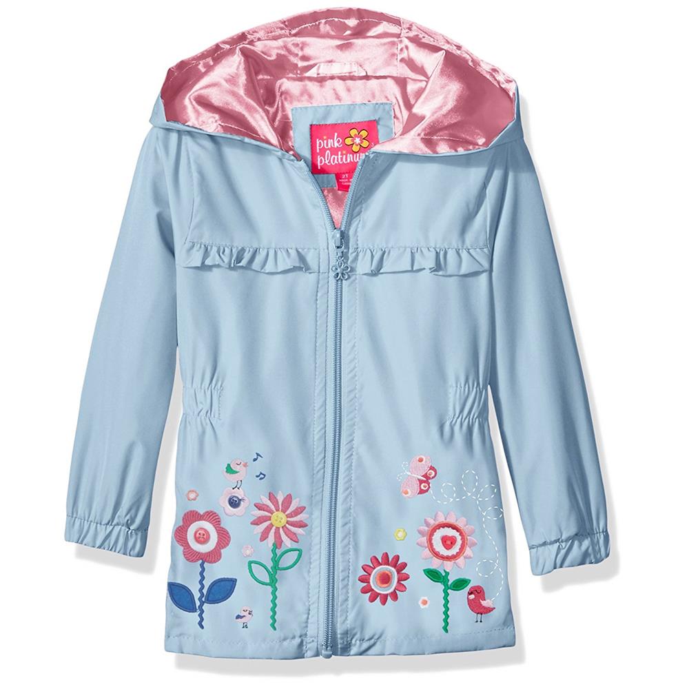 Pink Platinum Girls 12-24 Months Garden Applique Windbreaker Jacket