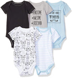 Hudson Baby Boys 0-24 Months Mustache Bodysuit 5-Pack