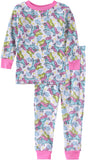 Mon Petit Girls 4-6X Printed Waffle Thermal Pajama Set