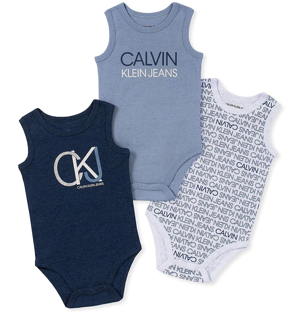 Calvin Klein Kids Boys 0-9 Months 3 Pack sleeveless Bodysuit