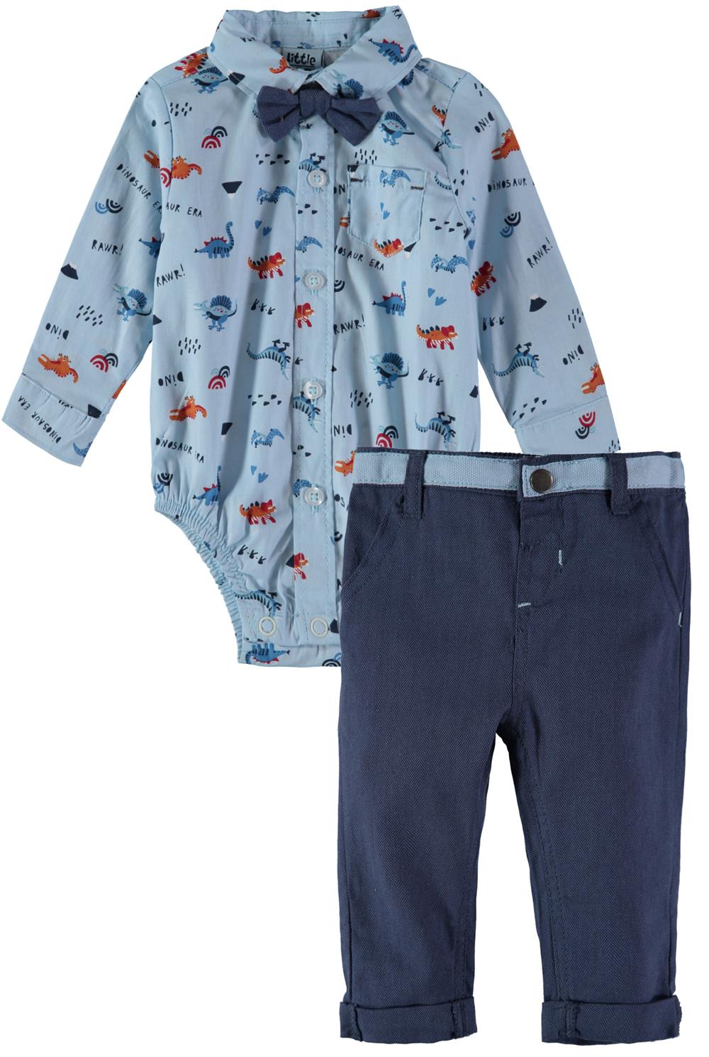 Little Lad Boys 0-9 Months Dinosaur Bodysuit Pant Set