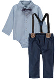 Little Lad Boys 0-9 Months Suspender Pant Set