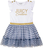 Juicy Couture Girls 2T-4T Logo Stripe Skirt Dress