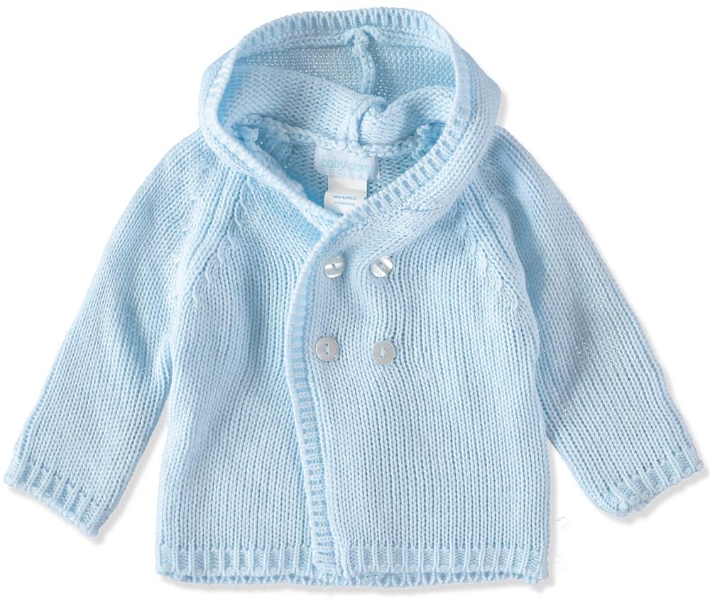 Baby Dove Double Breasted Hood Knit Sweater - Blue
