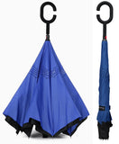 Rain Pro Reverse Folding Inverted Umbrella Windproof UV Protection with C-Shaped Handle
