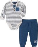 Calvin Klein Boys 0-9 Months Stripe Thermal Bodysuit Pant Set