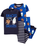 Carters Boys 12-24 Months Milk & Cookies 4-Piece Pajama Set