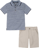 Calvin Klein Boys 2T-4T Textile Polo Short Set