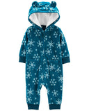 Carters Girls 0-24 Months Snowflake Hooded Jumpsuit